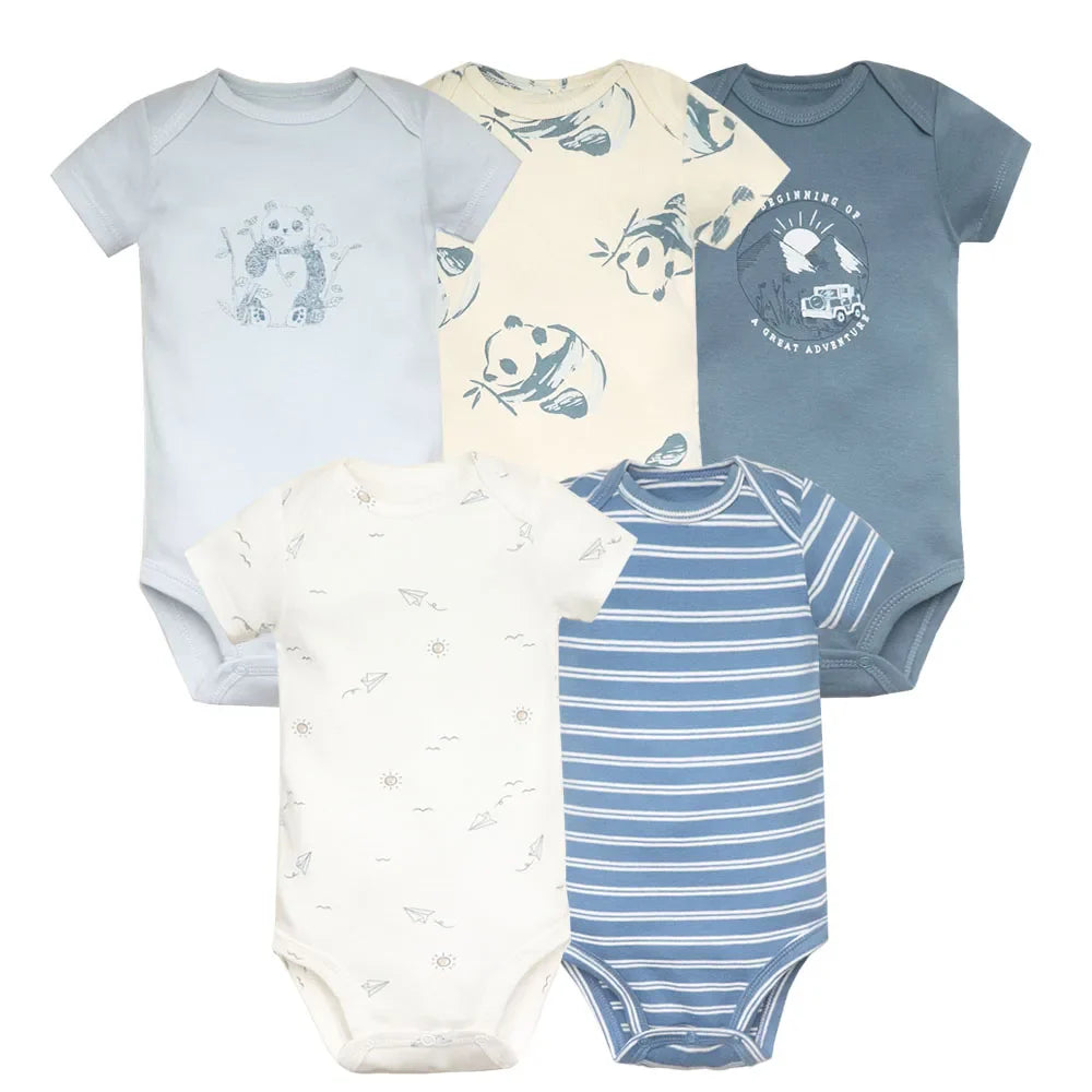 5pcs/lot Baby Bodysuit Fashion Girl Clothes Cotton Newborn Baby Boy Clothing Infant Body Baby Jumpsuit Cartoon Ropa Bebe