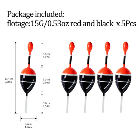 5pcs/lot Fishing Slip Float Bobbers 15g 5g Balsa Wood Fishing Slip Float 6 colors Slip Bobber Rigs