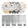 6/8Pieces Cotton Bodysuits+Pants Baby Girl Clothes Sets New Born Long Sleeve Baby Boy Clothes Autumn Winter Cartoon Print Bebes