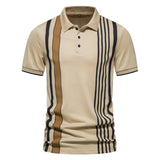 6 Colors! 2023 New Summer Men's Polo T-shirt Turn-down Collar Striped Breathable Fashion T-shirts Casual Tees  pro choice