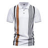 6 Colors! 2023 New Summer Men's Polo T-shirt Turn-down Collar Striped Breathable Fashion T-shirts Casual Tees  pro choice