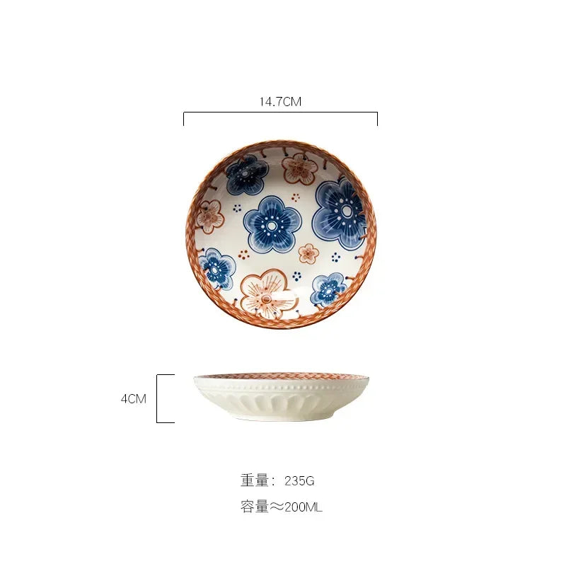 6 Inch Ceramic Dessert Snack Plate Japanese Sushi Dishes Tableware Disposable Kitchenware Table Decoration & Accessories