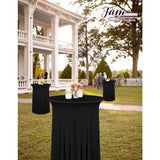 6 Packs 32"x 43" Round Cocktail Table Skirt,Spandex Stretch  cloth with Wavy Drapes, Spandex Fitted High Top