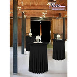 6 Packs 32"x 43" Round Cocktail Table Skirt,Spandex Stretch  cloth with Wavy Drapes, Spandex Fitted High Top