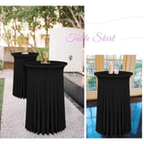 6 Packs 32"x 43" Round Cocktail Table Skirt,Spandex Stretch  cloth with Wavy Drapes, Spandex Fitted High Top