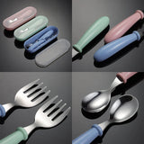 6 Pieces Kids Toddler Utensils Stainless Steel Fork And Spoon Safe Children's Flatware Set Round Handle For Baby