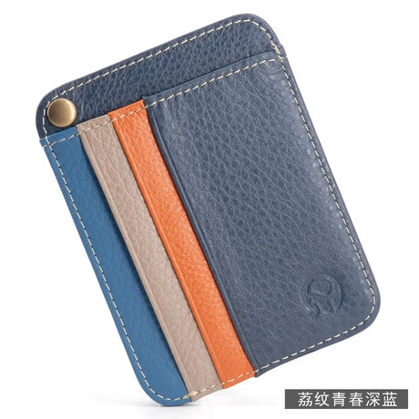 6 Slot Vintage Slim Oil Wax Cowhide Leather Wallet Credit ID Card Holder Purse Money Case for Men Women 2022 Fashion 11x8cm