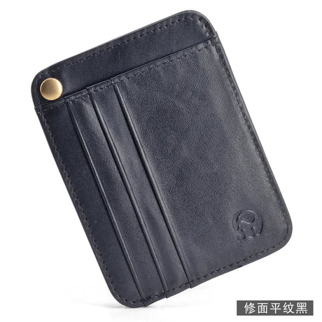 6 Slot Vintage Slim Oil Wax Cowhide Leather Wallet Credit ID Card Holder Purse Money Case for Men Women 2022 Fashion 11x8cm