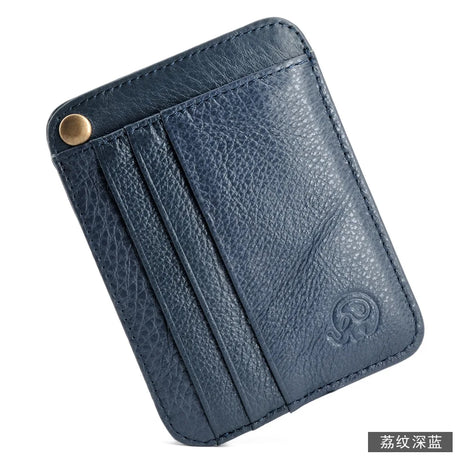 6 Slot Vintage Slim Oil Wax Cowhide Leather Wallet Credit ID Card Holder Purse Money Case for Men Women 2022 Fashion 11x8cm