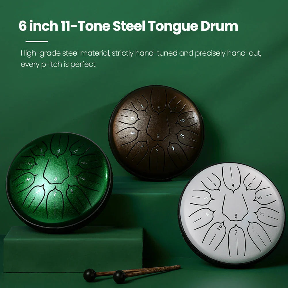 6 inch Tongue Drum 11-Tone 3 inch 6-Tone Steel Hand Pan Drums with Drumsticks Drum Accessories Music drum sets Drums Instruments