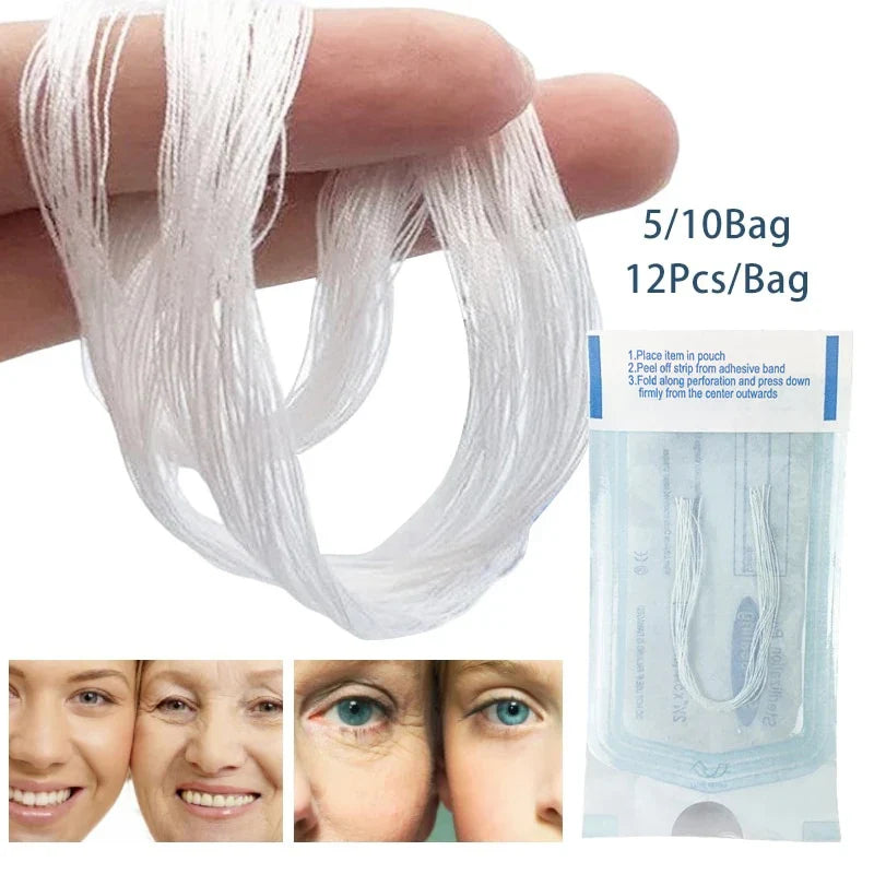 60/120pcs Absorbable No Needle Gold Protein Line Anti-wrinkle Face Filler Lift Firming Collagen Thread Anti-Aging Skin Care