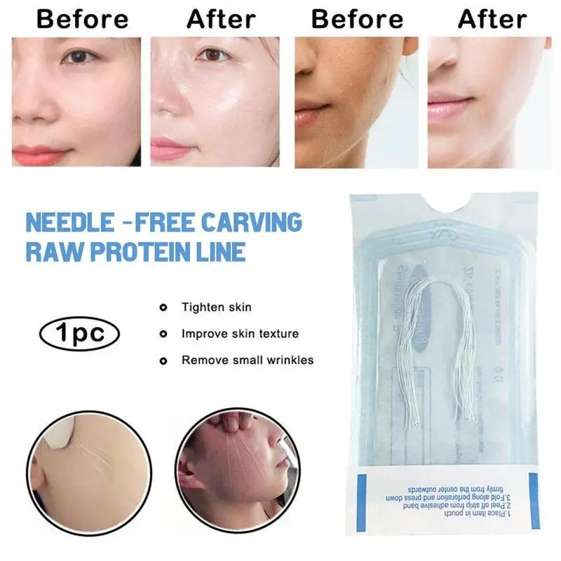 60/120pcs Absorbable No Needle Gold Protein Line Anti-wrinkle Face Filler Lift Firming Collagen Thread Anti-Aging Skin Care