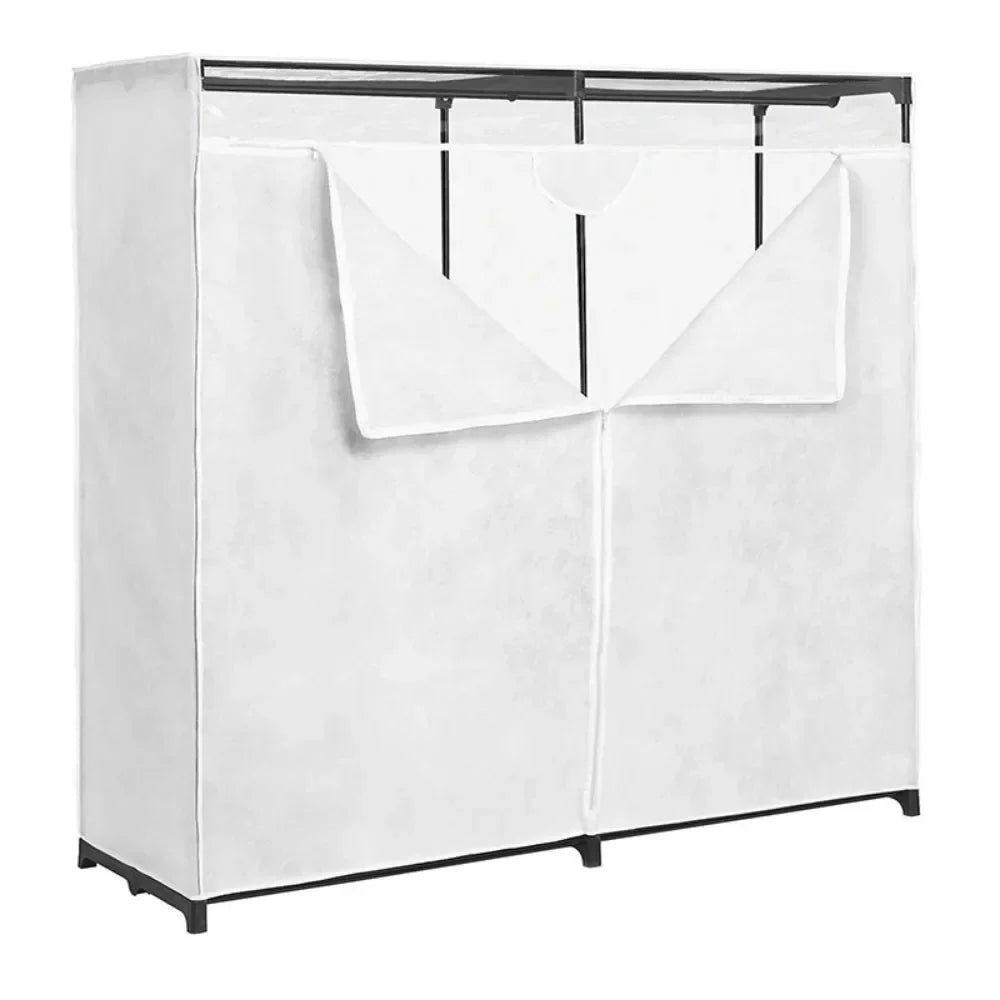 60-inch White Extra-Wide Portable Closets Wardrobe Cabinets for Living Room Storage Organizer