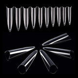 600pcs Acrylic Medium Long Stiletto Nail Tips Easy Coffin Nails Sharp False Nail Art Tips For Nails Salon Clear