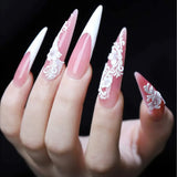 600pcs Acrylic Medium Long Stiletto Nail Tips Easy Coffin Nails Sharp False Nail Art Tips For Nails Salon Clear