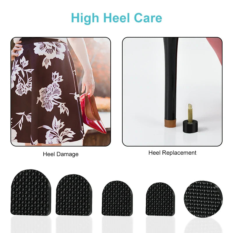 60Pcs/Set High Heel Stoppers Repair Tips Pins for Women Shoes Heels Protector Taps Dowel Lifts Replacement Shoe Care Accessories