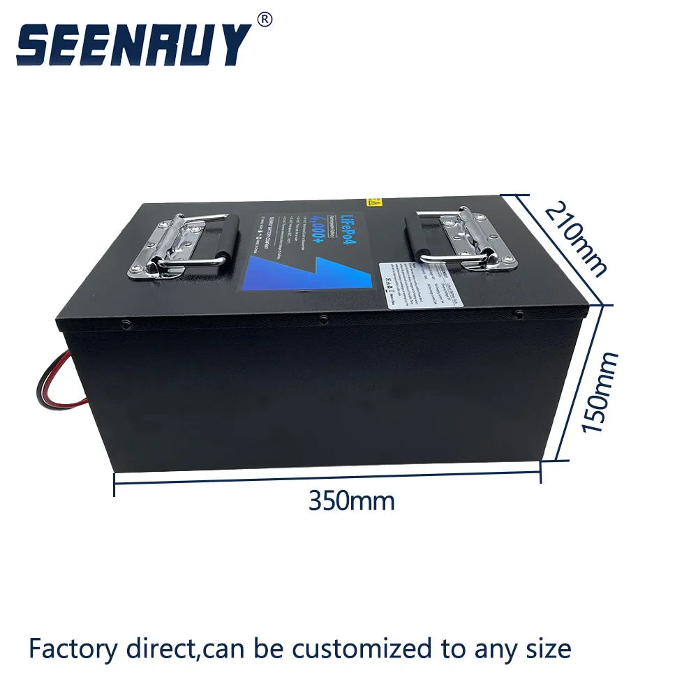 60V 30Ah Lifepo4 Battery with BMS for Electric Bicycle Bike Scooter Boat Industrial Equipment Tricycle + 5A Charger