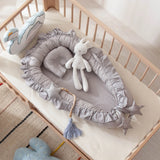 60x95cm Baby Newborn Portable Crib Lounger Cotton Nest Boys Girls Infant Bassinet Bumper Soft Travel Bed Birth Gift Bed