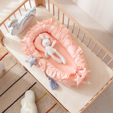 60x95cm Baby Newborn Portable Crib Lounger Cotton Nest Boys Girls Infant Bassinet Bumper Soft Travel Bed Birth Gift Bed