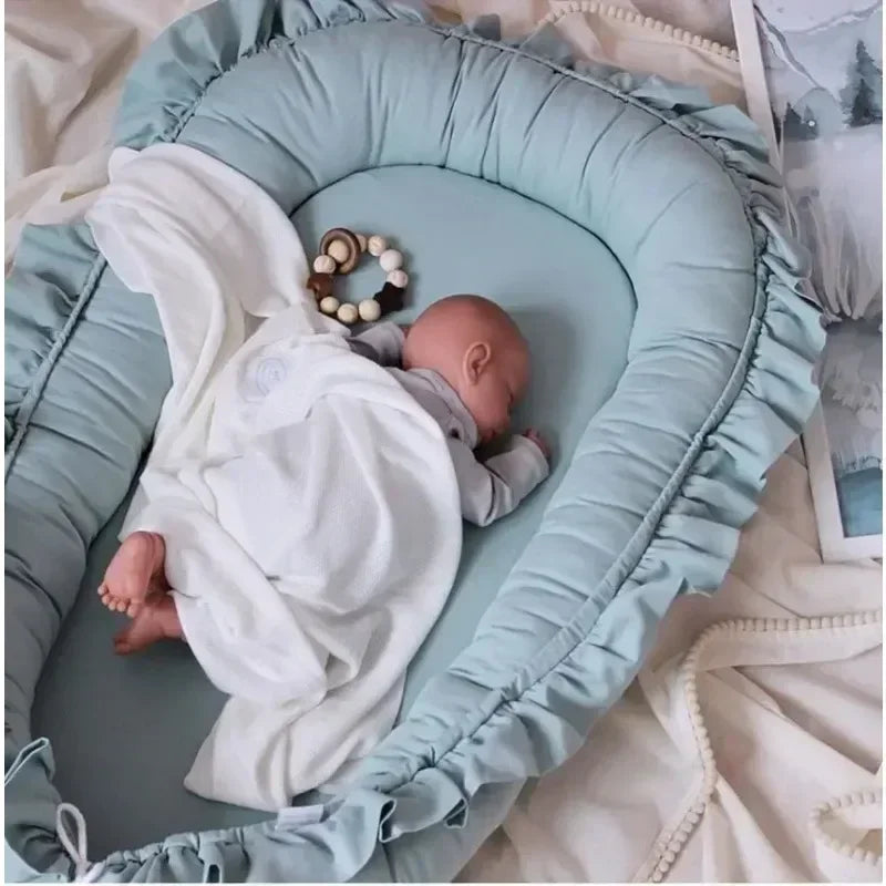 60x95cm Baby Newborn Portable Crib Lounger Cotton Nest Boys Girls Infant Bassinet Bumper Soft Travel Bed Birth Gift Bed