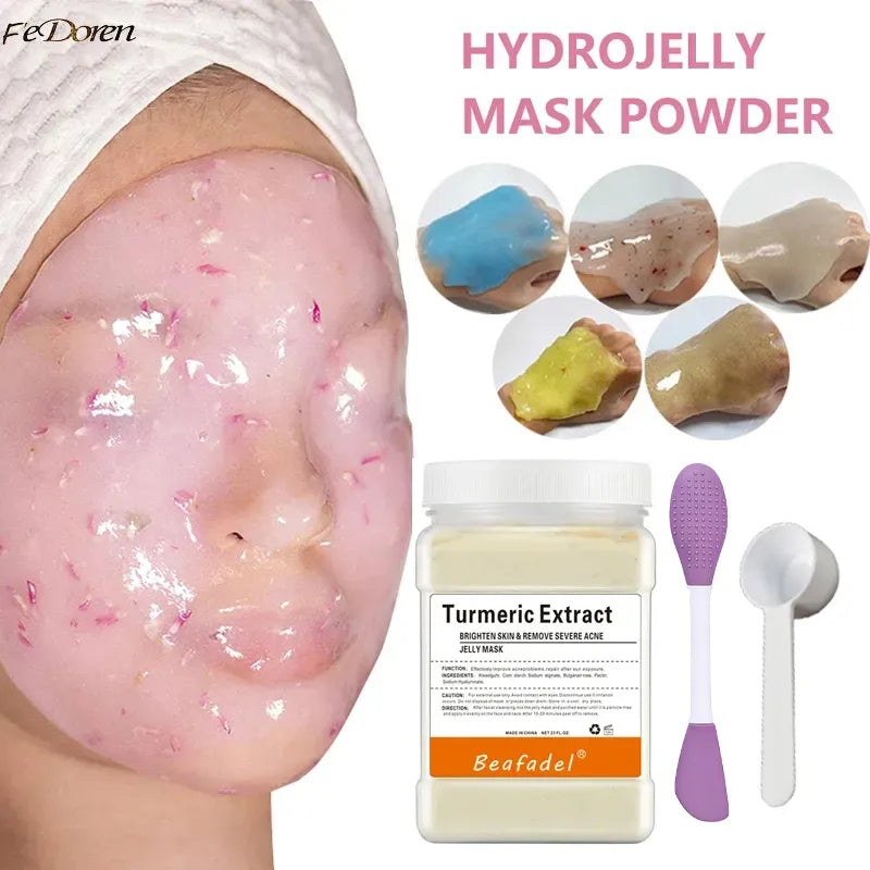 650g Soft Hydro Jelly Mask Powder Anti-aging Brighten Peel Off Facial Revitalizing Crystal Turmeric DIY Jelly Rose Mask For Face