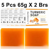 65g X2 Turmeric Soaps Natural Handmade Soap Clean Oil Control Removal Acne Skin Brightening Skin Care Whitening Soap Body Care