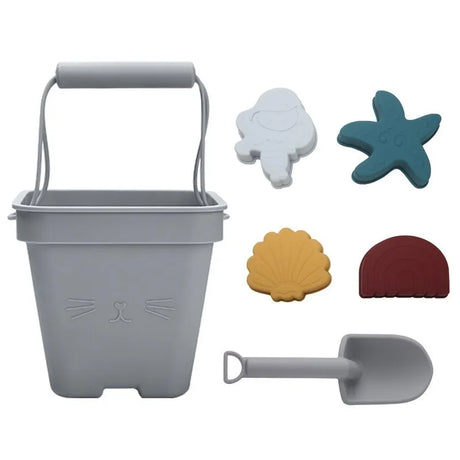 6PCS Silicone Children Beach Baby Toys Bucket Children Beach Silica Gel Bucket Water Sand Play Game Toys for Children Water Game