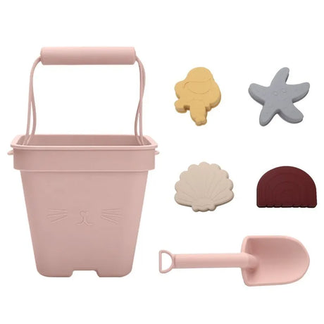 6PCS Silicone Children Beach Baby Toys Bucket Children Beach Silica Gel Bucket Water Sand Play Game Toys for Children Water Game