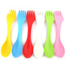 6Pcs/Set 3 In 1 Children Utensil Plastic Spork Combo Travelling Gadget Cutlery Tableware Spoon Fork Cutter Camping Hiking Picnic