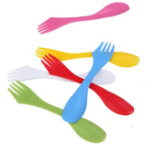 6Pcs/Set 3 In 1 Children Utensil Plastic Spork Combo Travelling Gadget Cutlery Tableware Spoon Fork Cutter Camping Hiking Picnic