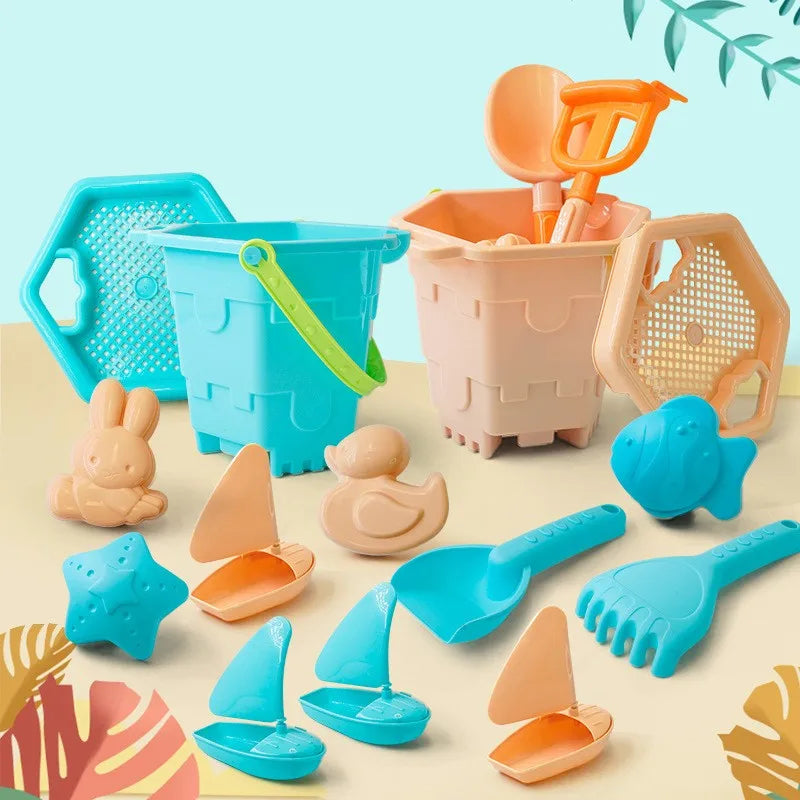 6Pcs/Set Silicone Beach Sensory Bucket Toy Animal Model Sand Plage for Children Parent Interactive Beach Water Play Toys for Kid