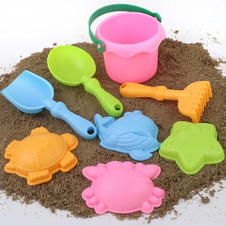 6Pcs/Set Silicone Beach Sensory Bucket Toy Animal Model Sand Plage for Children Parent Interactive Beach Water Play Toys for Kid