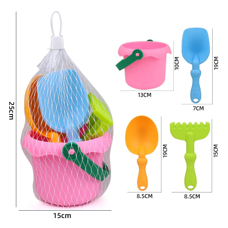 6Pcs/Set Silicone Beach Sensory Bucket Toy Animal Model Sand Plage for Children Parent Interactive Beach Water Play Toys for Kid