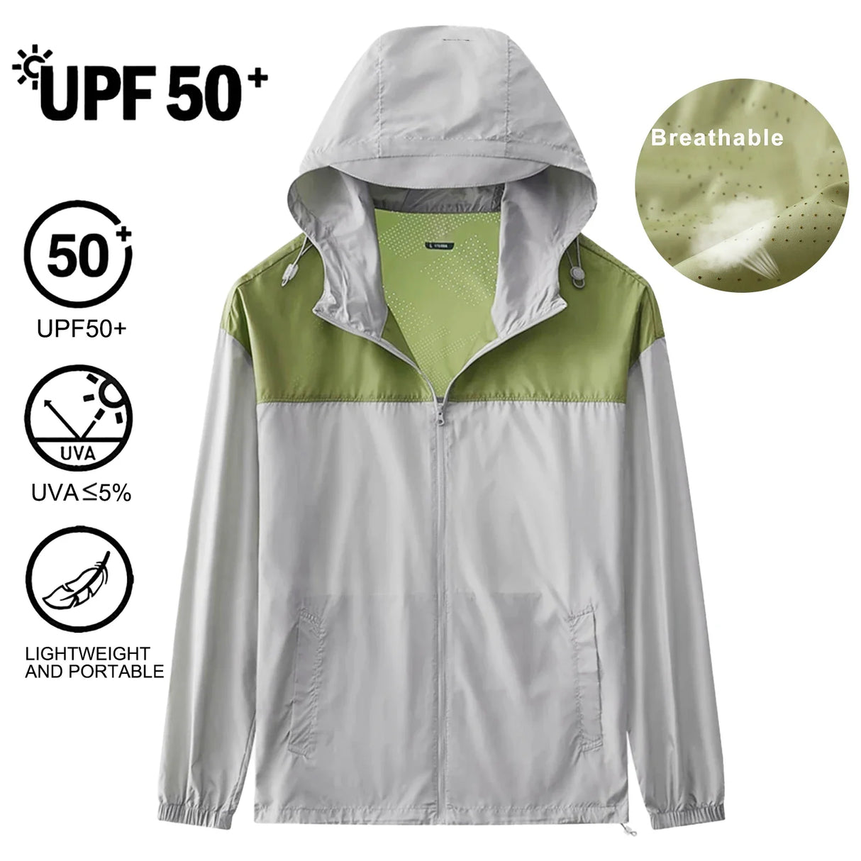 6XL Summer Skin Coats Men Light&Thin Breathable Sun Protection UPF50+ Proof Casual Jacket Hooded Patchwork Windbreaker Clothing