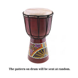 6in African Djembe Drum Hand-Carved Solid-Wood Goat-Skin Traditional African Musical Instrument