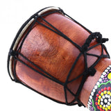 6in African Djembe Drum Hand-Carved Solid-Wood Goat-Skin Traditional African Musical Instrument