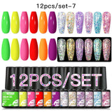 7/10/12PCS/SET Cat Magnetic Gel Nail Polish Set 9D Reflective Glitter Gel Semi Permanent UV Gel Soak Off Sparkling Nail Art Kits