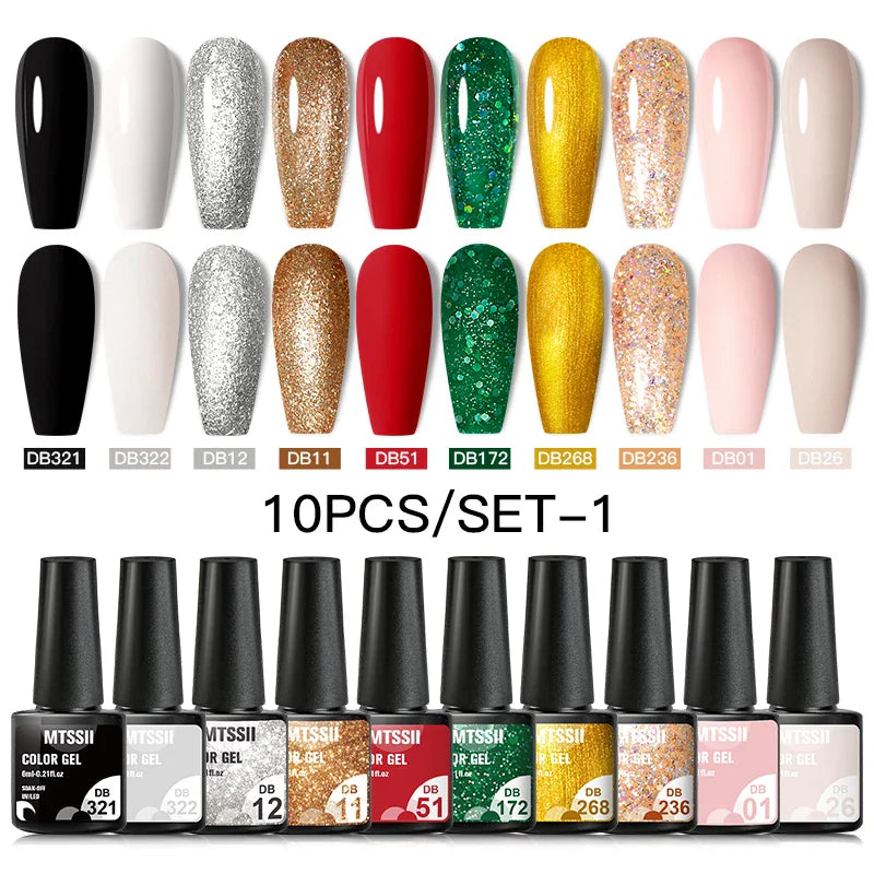 7/10/12PCS/SET Cat Magnetic Gel Nail Polish Set 9D Reflective Glitter Gel Semi Permanent UV Gel Soak Off Sparkling Nail Art Kits