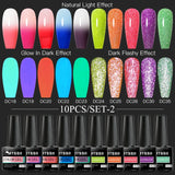 7/10/12PCS/SET Cat Magnetic Gel Nail Polish Set 9D Reflective Glitter Gel Semi Permanent UV Gel Soak Off Sparkling Nail Art Kits