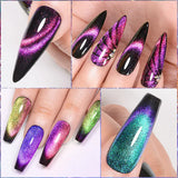 7/10/12PCS/SET Cat Magnetic Gel Nail Polish Set 9D Reflective Glitter Gel Semi Permanent UV Gel Soak Off Sparkling Nail Art Kits