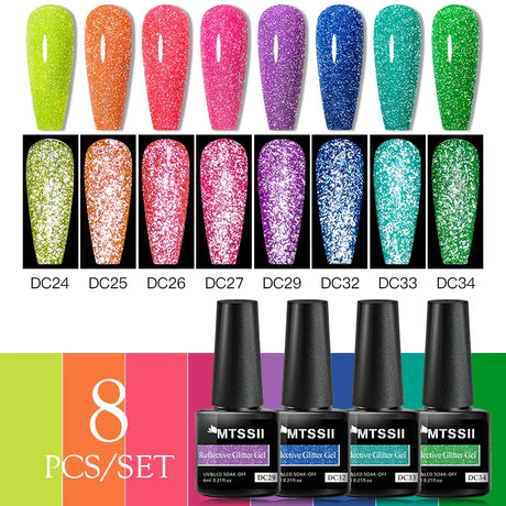 7/10/12PCS/SET Cat Magnetic Gel Nail Polish Set 9D Reflective Glitter Gel Semi Permanent UV Gel Soak Off Sparkling Nail Art Kits