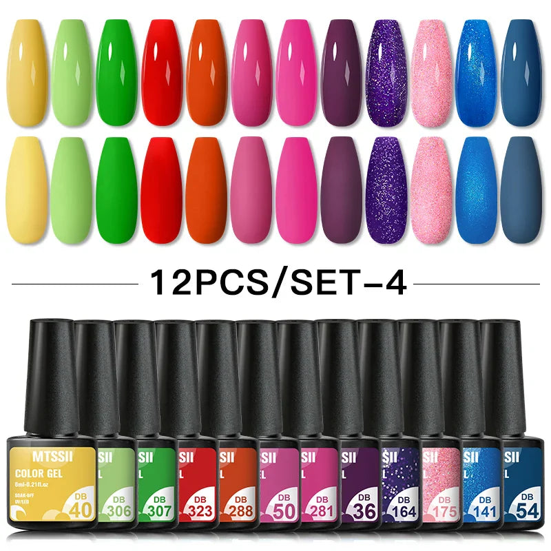 7/10/12PCS/SET Cat Magnetic Gel Nail Polish Set 9D Reflective Glitter Gel Semi Permanent UV Gel Soak Off Sparkling Nail Art Kits