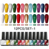 7/10/12PCS/SET Cat Magnetic Gel Nail Polish Set 9D Reflective Glitter Gel Semi Permanent UV Gel Soak Off Sparkling Nail Art Kits