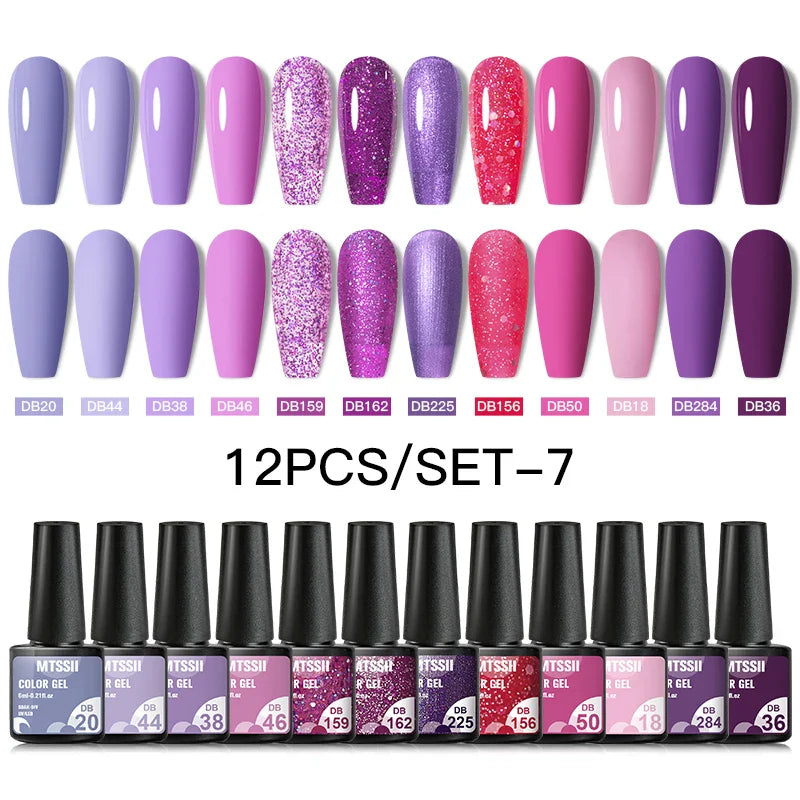 7/10/12PCS/SET Cat Magnetic Gel Nail Polish Set 9D Reflective Glitter Gel Semi Permanent UV Gel Soak Off Sparkling Nail Art Kits