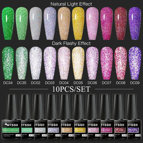 7/10/12PCS/SET Cat Magnetic Gel Nail Polish Set 9D Reflective Glitter Gel Semi Permanent UV Gel Soak Off Sparkling Nail Art Kits