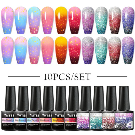 7/10/12PCS/SET Cat Magnetic Gel Nail Polish Set 9D Reflective Glitter Gel Semi Permanent UV Gel Soak Off Sparkling Nail Art Kits