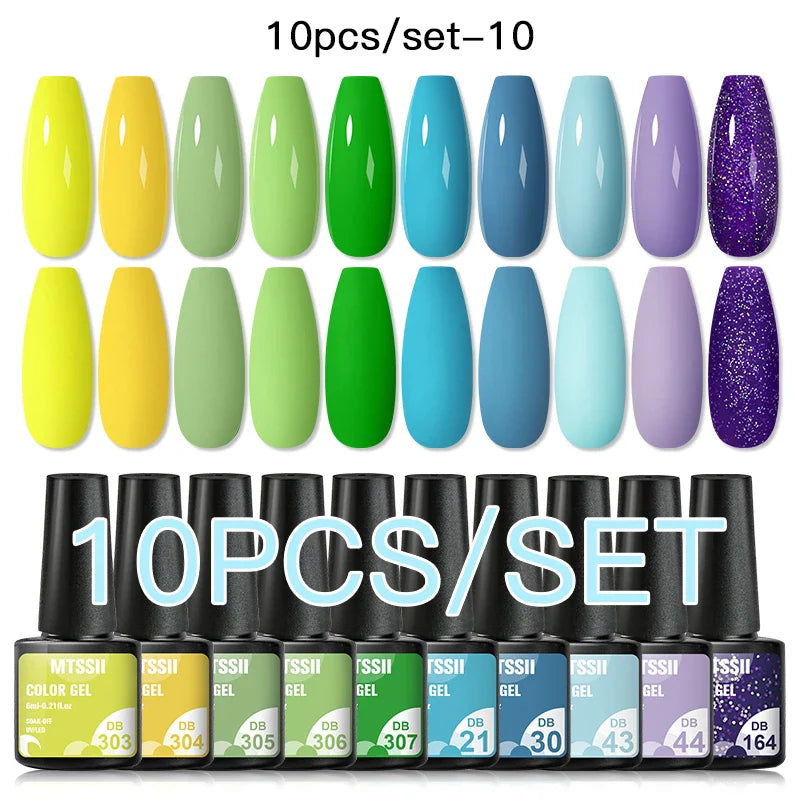 7/10/12PCS/SET Cat Magnetic Gel Nail Polish Set 9D Reflective Glitter Gel Semi Permanent UV Gel Soak Off Sparkling Nail Art Kits