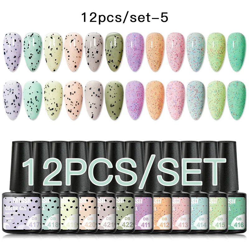 7/10/12PCS/SET Cat Magnetic Gel Nail Polish Set 9D Reflective Glitter Gel Semi Permanent UV Gel Soak Off Sparkling Nail Art Kits