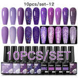 7/10/12PCS/SET Cat Magnetic Gel Nail Polish Set 9D Reflective Glitter Gel Semi Permanent UV Gel Soak Off Sparkling Nail Art Kits