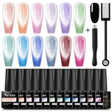 7/10/12PCS/SET Cat Magnetic Gel Nail Polish Set 9D Reflective Glitter Gel Semi Permanent UV Gel Soak Off Sparkling Nail Art Kits